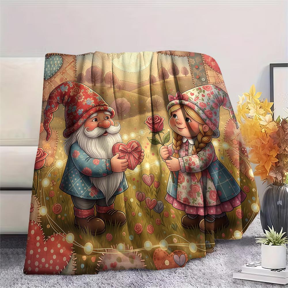 1 Stück Valentinstag Druck Flanelldecke, Hohe Qualität, Bequem für Alle Jahreszeiten, Heimdekoration, Perfekt für Weihnachten, Geburtstagsgeschenk