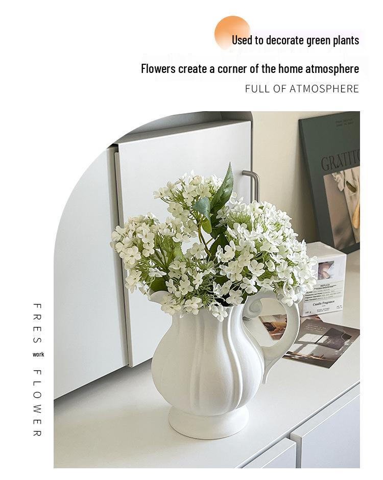 Keramisk vas i Wabi-Sabi-stil för blommor: Prydnad för vardagsrum för hydroponiska arrangemang och vattenutställningar med färska blommor