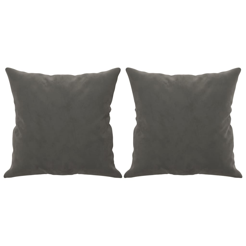 Decorative Cushions 2 pcs. Dark Gray 40x40 cm Velvet