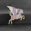 Chinesische Windöl-Tropfen-Tierkreiszeichen Bunte Pegasus Brosche Exquisite Korsage Brosche