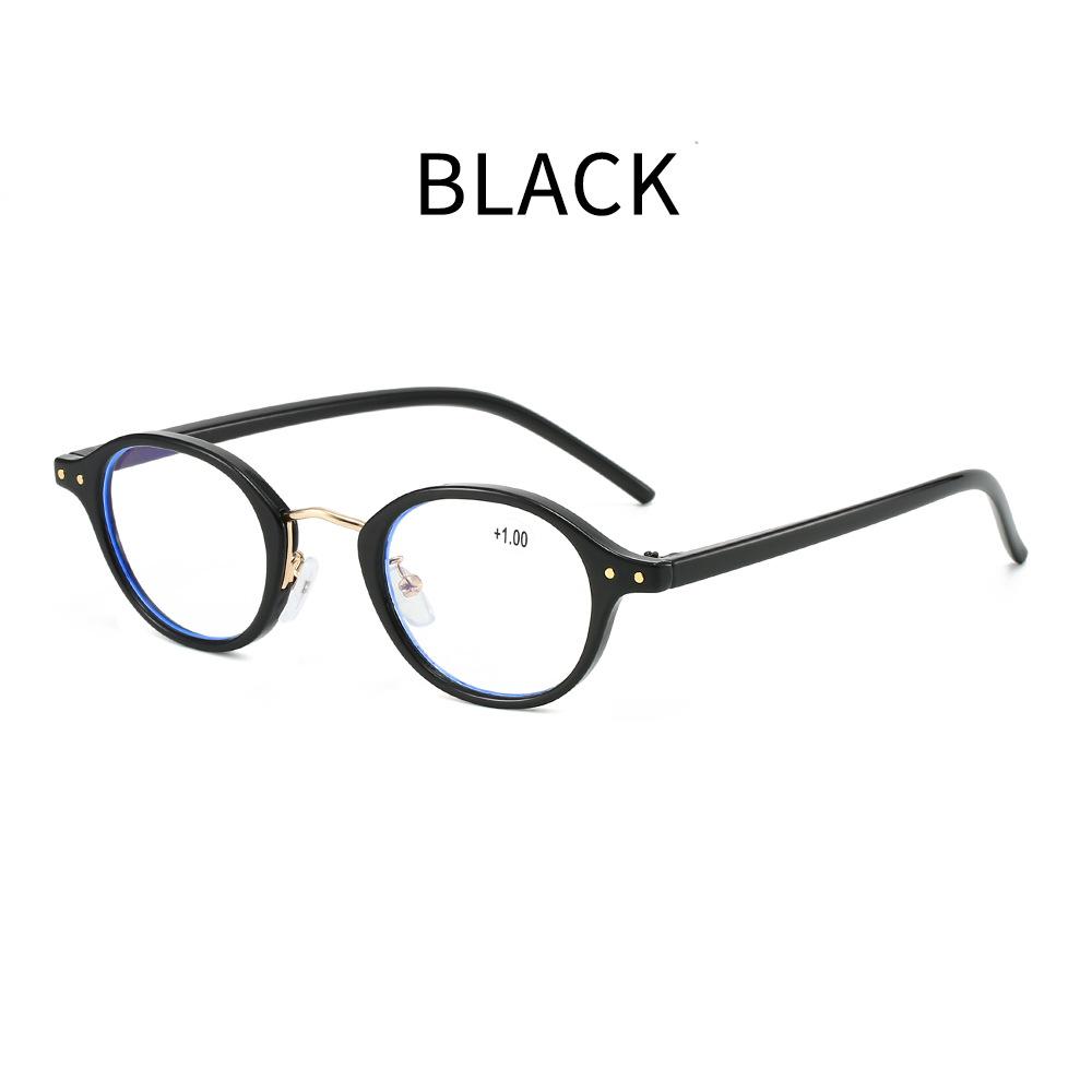Unisex Fashion New Anti-Blue Light Farsighted Glasses Retro Oval Frame Ultra-Light High-Grade High-Definition Reading Glasses