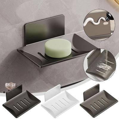 Soporte para Jabón de Aleación de Aluminio Jabonera de Baño con Drenaje de Agua Montado en la Pared Caja para Jabón Accesorios de Baño