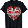 Skeleton Heart Rib Cage X-Ray Adult Boys Girls Funny Valentine Day Cotton Men T Shirt