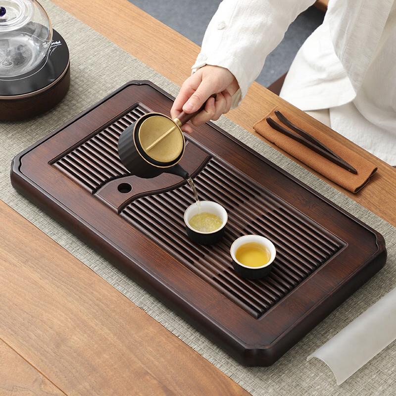 Yuzhou Bamboo Tea Tray with Drainage