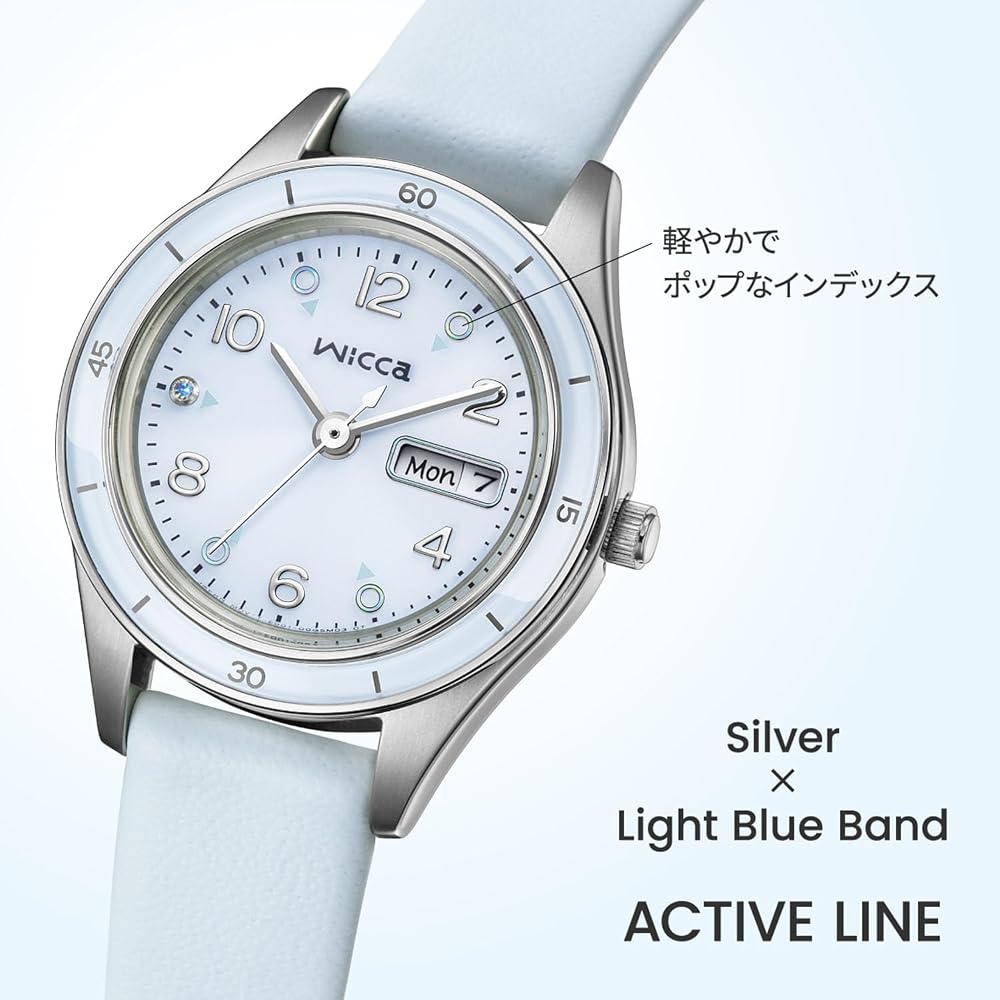 [CITIZEN] wicca Watch (Solar Tech/Waterproof/Light Blue) KH3-711-70 ACTIVE LINE Sporty Cute Synthetic Leather Crystal Glass Women's Analog Simple Busi