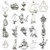 Set di 100 Ciondoli Gatto Farfalla Luna Argento Antico per Braccialetti e Collane Fai da Te