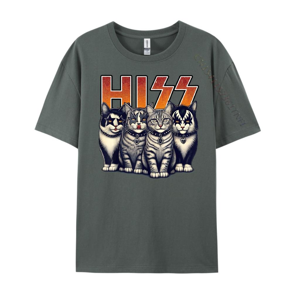 Hiss Funny Cats Kittens Rock Rockin Birthday Gifts Idea Clothing TShirt T Shirt for Men Valentines Day Gift TShirt