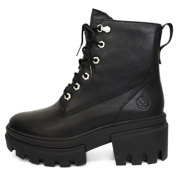 Timberland A41S7 EVERLEIGH LACEUP Everly US 7 6-inch Lace-Up Boots, Women's, Black, (approx. 24.0cm)
