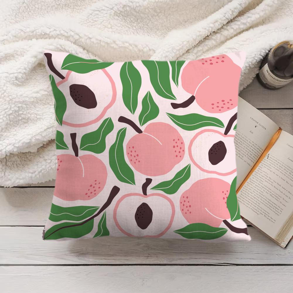Fruit Cut Art Ins Simple Cushion Cover Silky Short Plush Invisible Zipper Dustproof Sofa Pillow Case For Home Decor