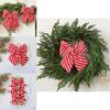 Red And White Diagonal Stripe Bow Pendant For Holiday Tree Ornaments