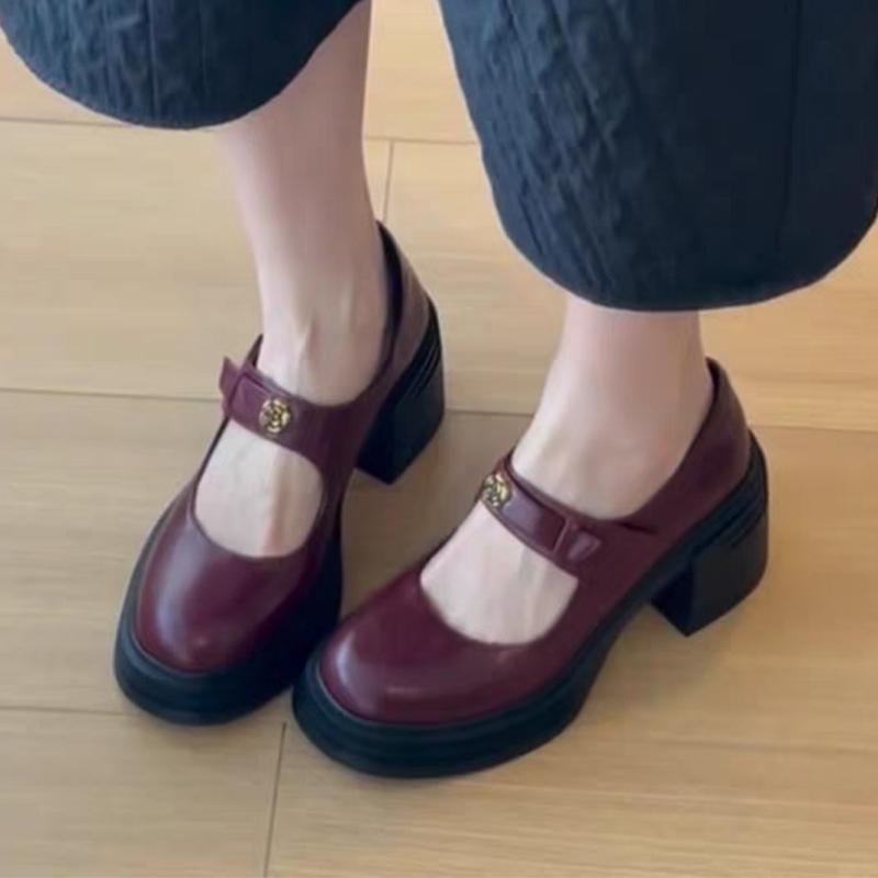 Fashion High Heels Mary Jance Women Shoes Chunky Fashion Dress Shoes Elegant Woman Pumps 2025 Summer Luxury Party Sandalias De Mujer