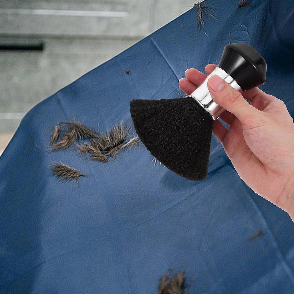 Barber Brush with Soft Bristles for Efficient Hair Removal and Deep Cleaning 2Pcs Black ABS