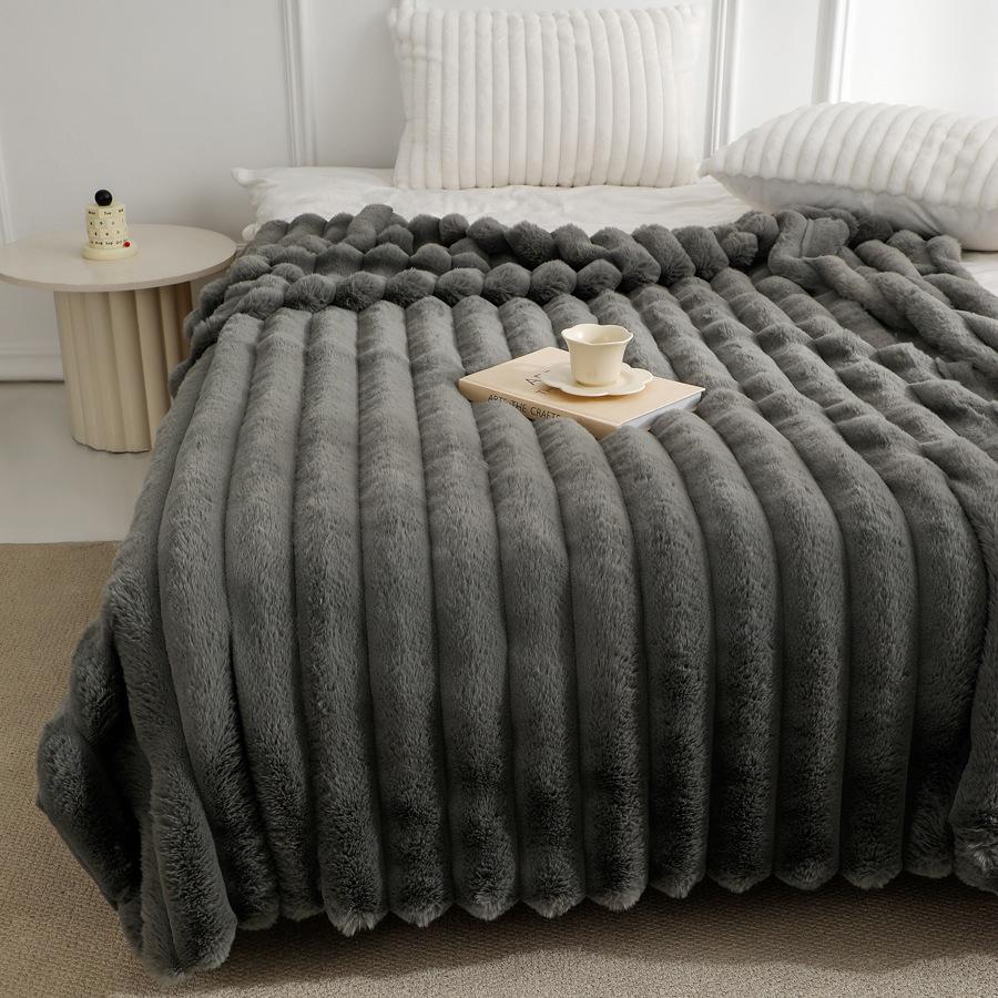 Soft Flannel Throw Blanket Lightweight Warm Bed Blanket For Bedroom Couch