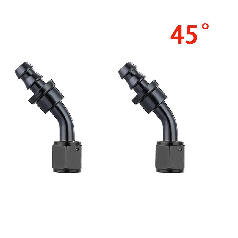 0° 45° 90° 180 Degree Internal Thread Rotatable Push Lock Hose End Fitting AN4 AN6 AN8 AN10 AN12 Push-on Hose Connector