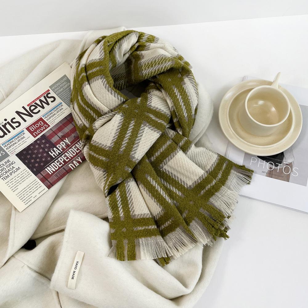 Four Seasons Available New Women'S Versatile Haircoat Imitation Cashmere Scarf Warm Medium Scarf Shawl