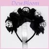 Gothic Lace Skull Party Headband Halloween Black Rose Hair Accessories