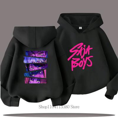 Children Clothes Saja Boys K-pop Demon Hunter Printed Hoodie Autumn Winter Fashion Casual Funny Fleece Kids Pullover Sweatshirts