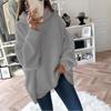 Pullover Sweater for Plus-Size Women, Featuring a High Neck, Solid Color, Long Sleeves, And Ribbed Drop Shoulders