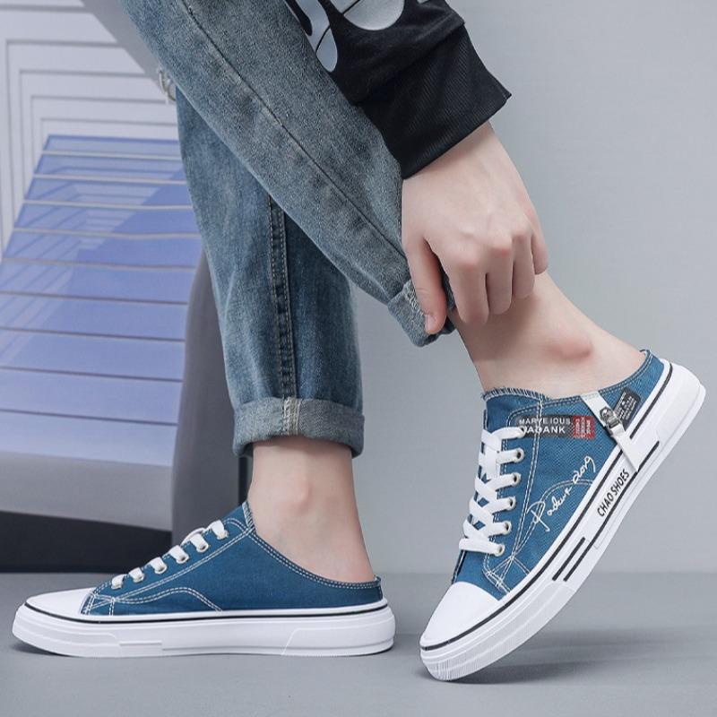 Fashion 2025 New Shoes for Men Summer BaoTou Half Slippers Classics Breathable Canvas Shoes Men's Sneakers Non Slip Walking Flat Slipper