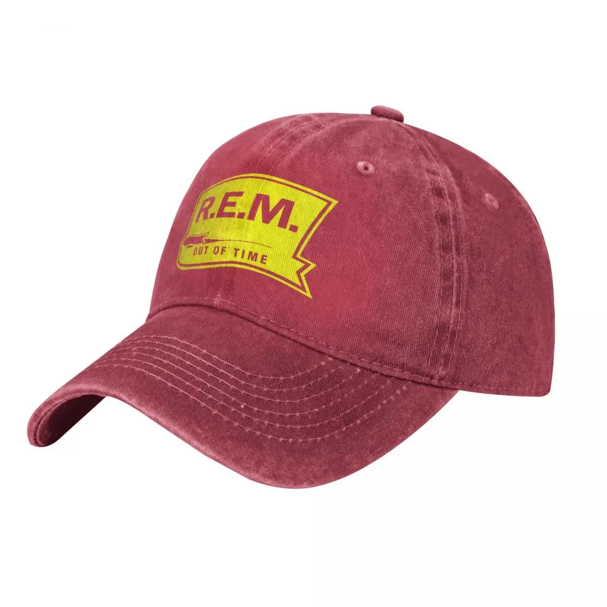 

REM Bold Yellow Print Loose Fit demin Cap Lightweight Women Hat Mens Baseball Cap One Size