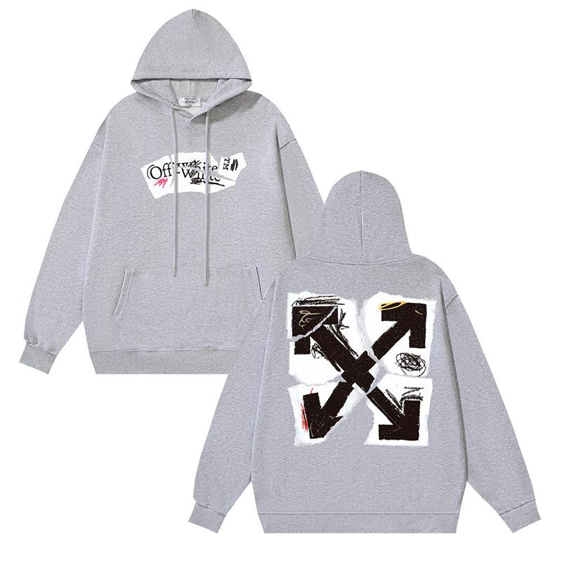 1928 Off-White 2025 Autumn/Winter New Broken Paper Arrow Printed Hoodie for Men and Women