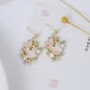 Vintage Floral Butterfly Earrings in Soft Pastel Shades for Women