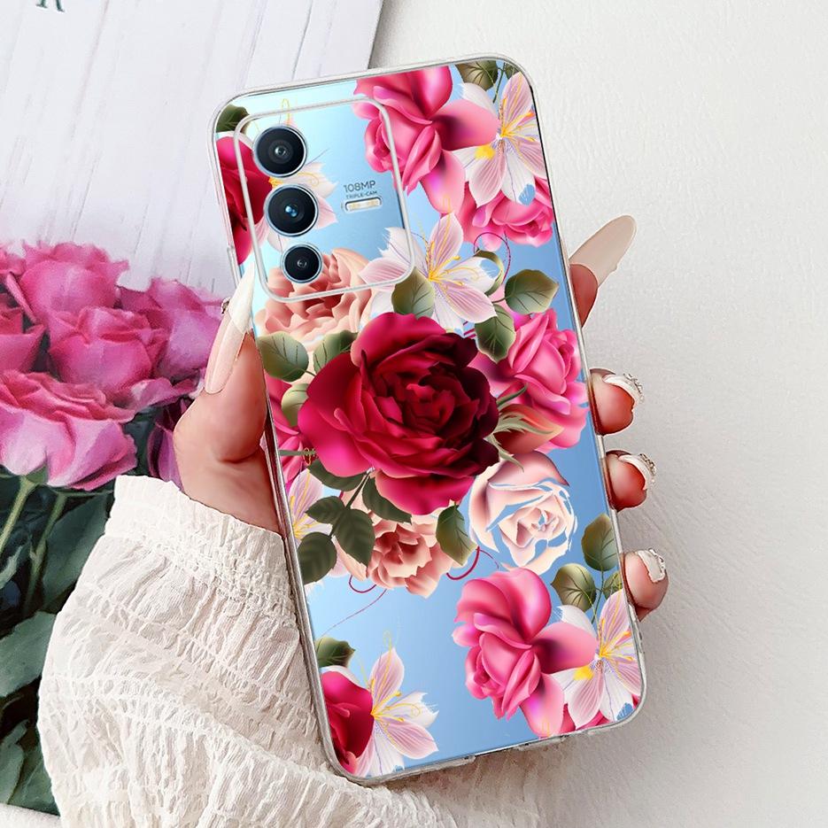 For Vivo V23 Pro Case V2132 Cute Love Heart Painted Cover Soft Slim Phone Case For Vivo V23e V 23 Pro VivoV23 5G Back Cover Bags