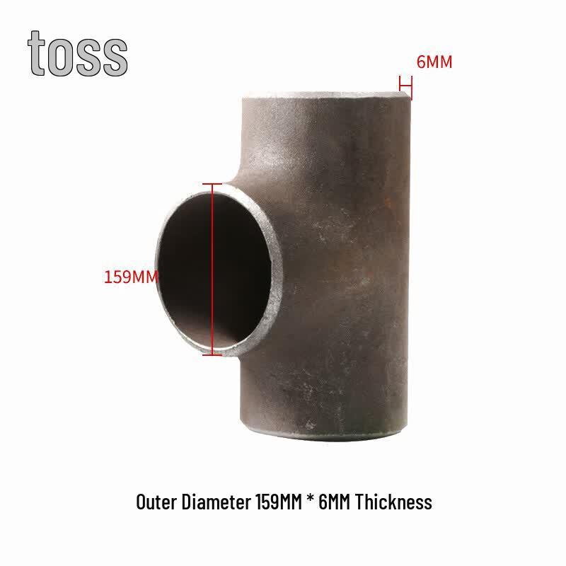 Carbon Steel Welded Equal Tee Fitting OD 159mm