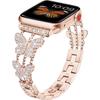 For Apple Watch Band 44mm 40 41 38mm Bling Butterly Metal Bracelet For iWatch Series 9 8 7 6 5 4 3 SE 42mm 45mm