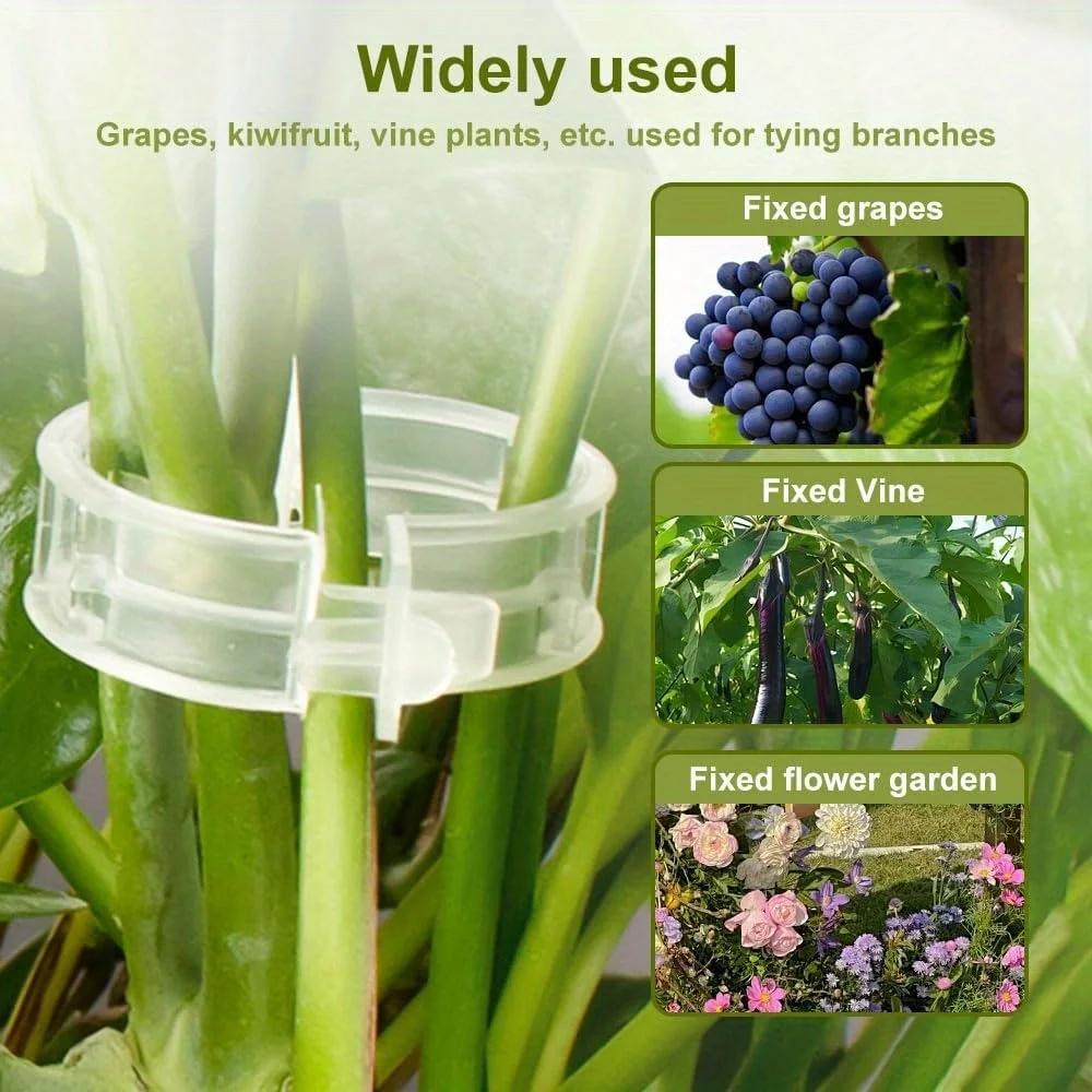 Secured Plastic Plant Clip, Garden Clips for Climbing Plants, Support Clips Tomato Grape Vine Vegetables Plant Fixing Clips