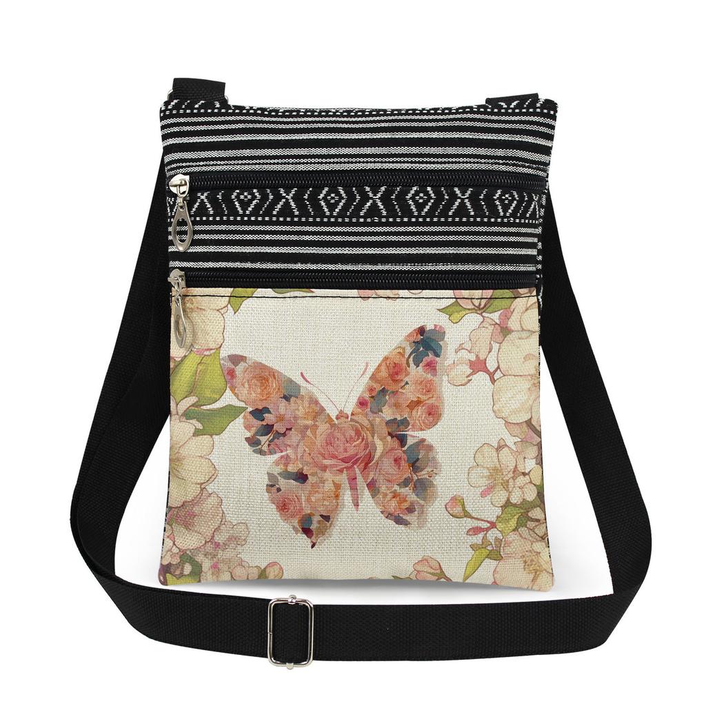 1PC Butterfly Print Tote Bags Women Shoulder Handbags Postman Package 6916
