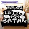 Bettwäsche mit Satansymbol-Muster, Steppbett-Set Bettbezug Kissenbezug Heim-Geburtstagsgeschenk (1 Bettbezug + 2 Kissenbezüge, ohne Füllung)