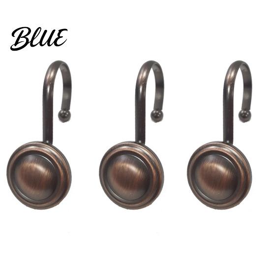 Strong Shower Curtain Installation Decorative Resistant High-quality Rustproof Corrosion Hooks 12Pcs Rings Simple Metal Durable