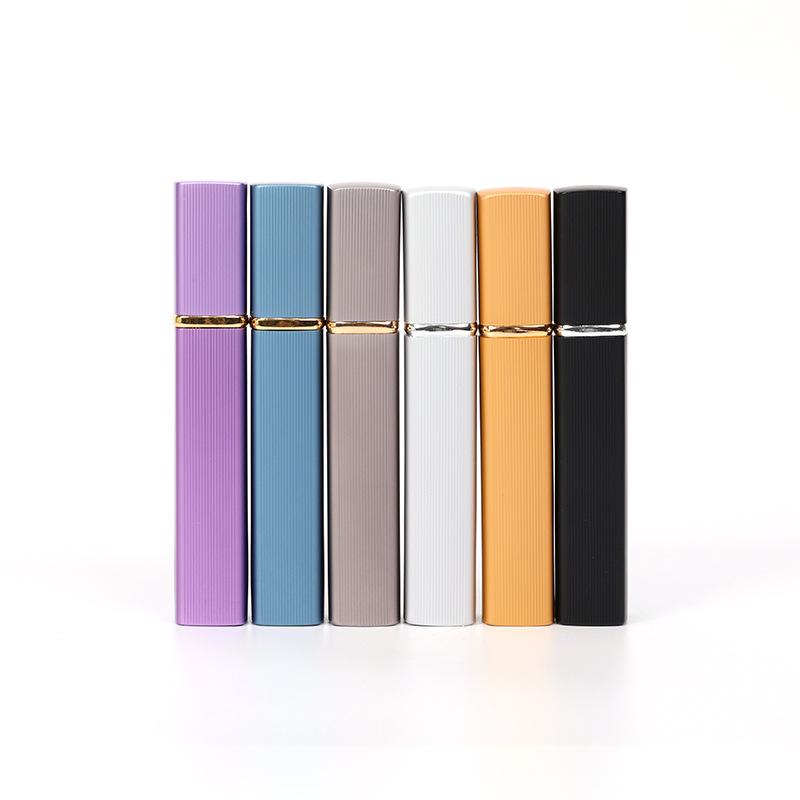 12ml Square Perfume Spray Bottle with Aluminum Shell and Glass Liner