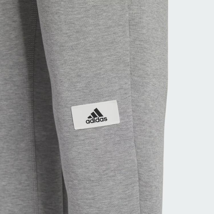 Adidas Lounge 7/8 Pants With Solid Color Logo Cuff Knit Sports Pants Women Bottoms Gray IP7053