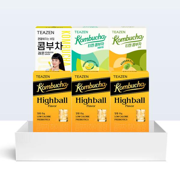 Teazen Kombucha Highball Flavor 30 Sticks + Best 3 Types Mixed (60 Sticks), Korea Kombucha