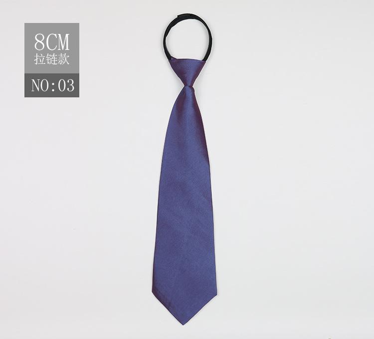 Women'S Zipper Tie Solid Color Black Blue Red Dress Professional Uniform Lazy Easy To Pull 8Cm Tie