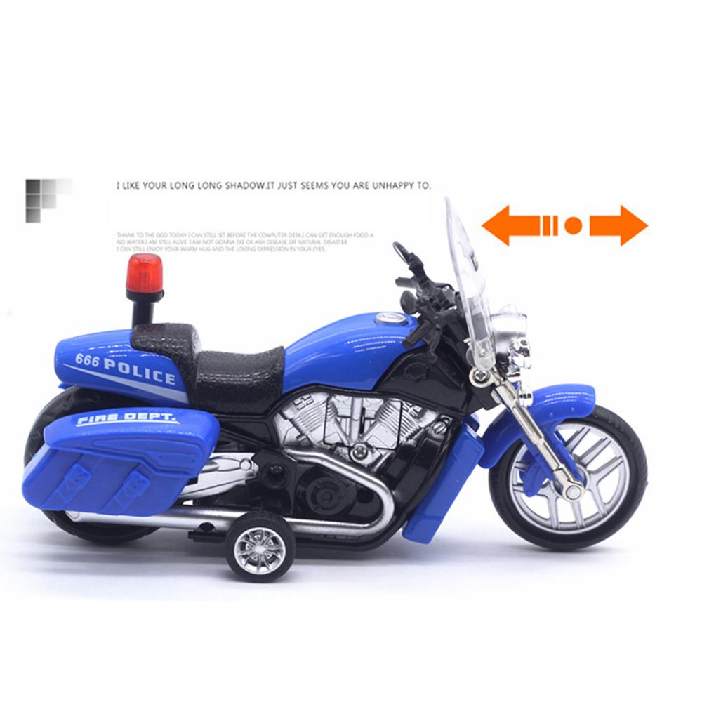 1/12 Police Motorcycle Toy Car Model Child Pull Back Motorbike Toy