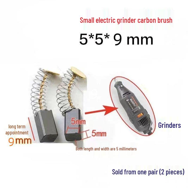 

Electric Grinder Carbon Brush 5x5x9 - Universal Type for Power Tools Electric Grinder Graphite Carbon Brush (1 pair)