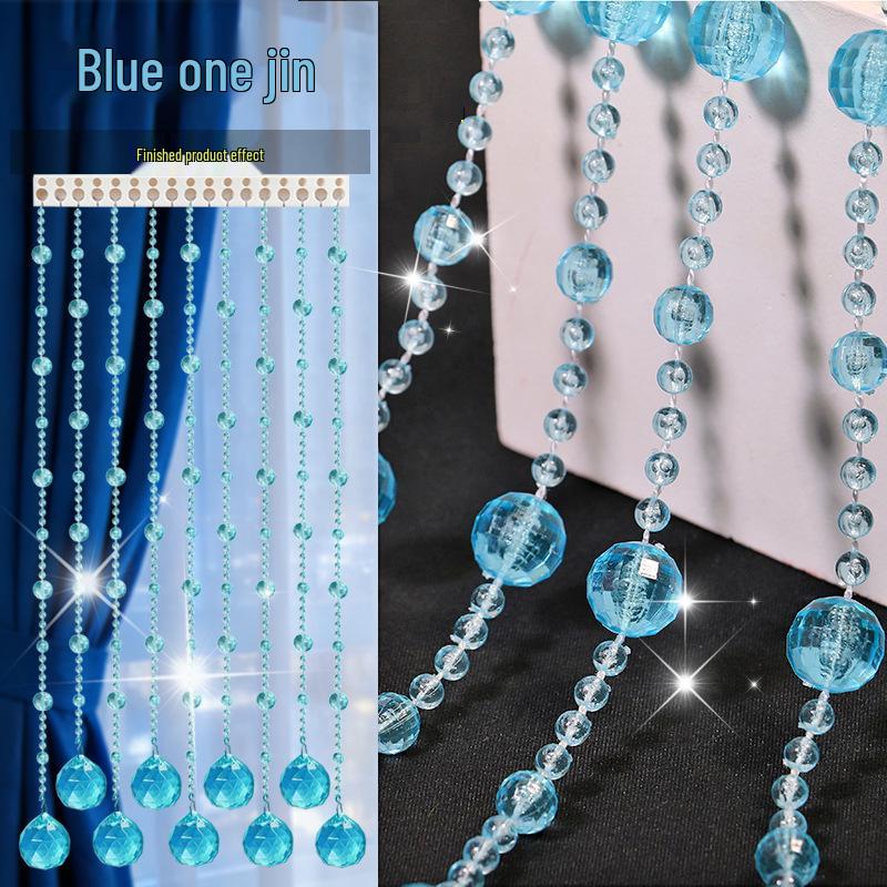 Transparent Crystal Bead Door Curtain for Wedding Decoration - DIY Hanging Partition with Feng Shui Elements, No Punching Required.
