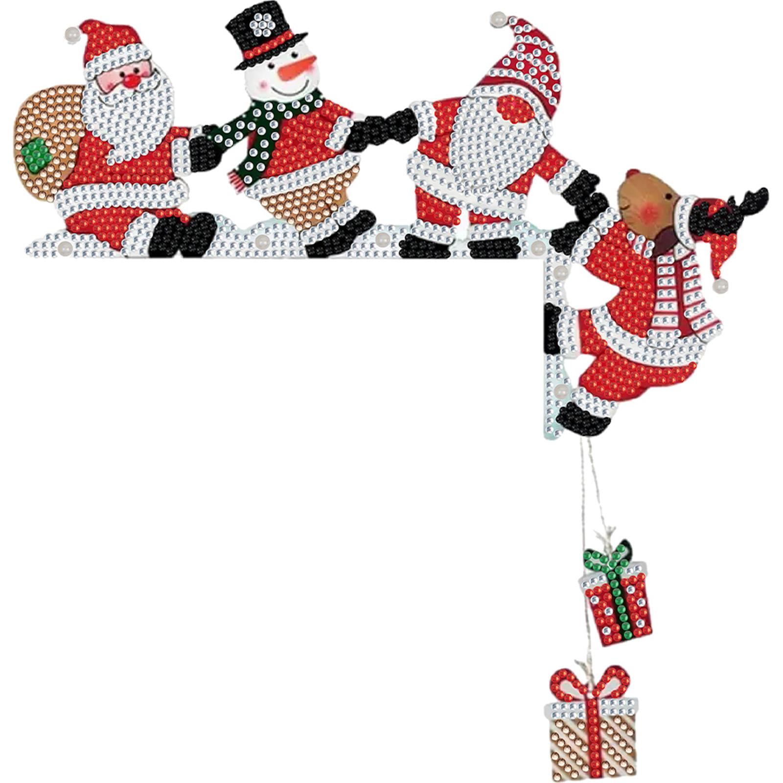 

Сделай сам Рождественские подвески на углы дверей в технике алмазной мозаики, Набор для алмазной живописи, Подвесной декор для дверной рамы, Декоративный ПВХ кулон для двери для домашнего интерьера