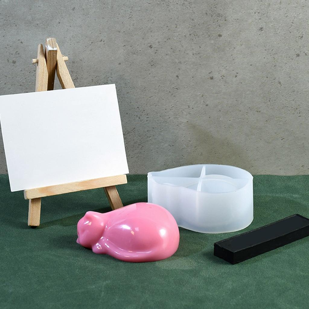 Cats Shape Silicone Pen Holder Molds Desk Pen Stand Molds Sleeping Cats Desk Accessory Crafting Molds Pen Holder Moulds