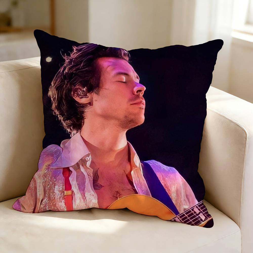 British Pop SingerSongwriter HHarry SStyles Square DoubleSided printed Pillow Case Bedroom Bedside Pillow Sofa Cushion Cover