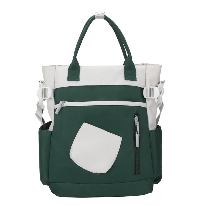 Practical Large Capacity Canvas Bag Solid Color Zipper Casual Bag Backpack for Girls and Boys