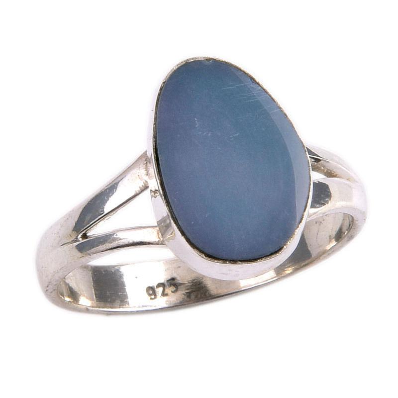 Natural Australian Opal Gemstone 925 Solid Sterling Silver Jewelry Ring S.6 W0b98