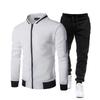 2025 Men's Color Block Fleece Hoodie Set: Casual Two-Piece Sweatshirt Outfit