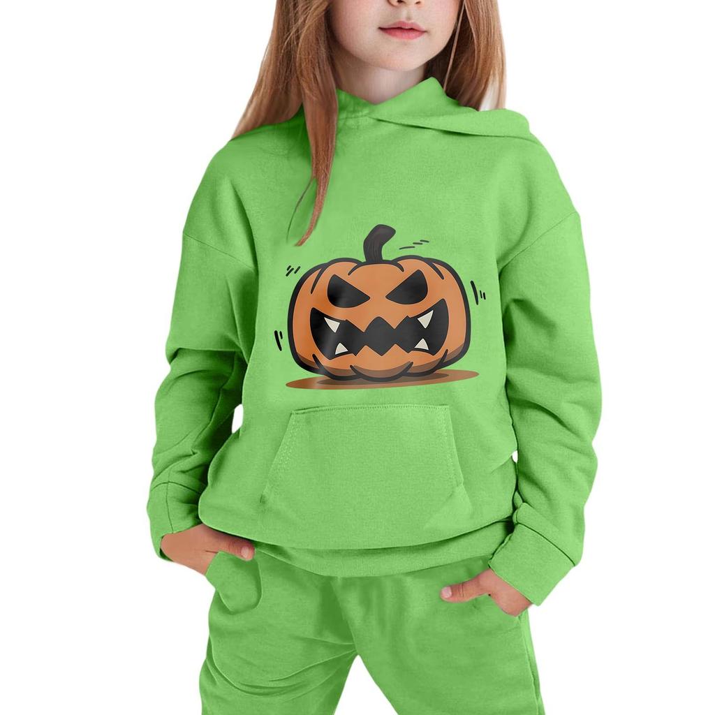 Kids Hoodie with Halloween Print - Casual Long Sleeve Pullover for Boys and Girls