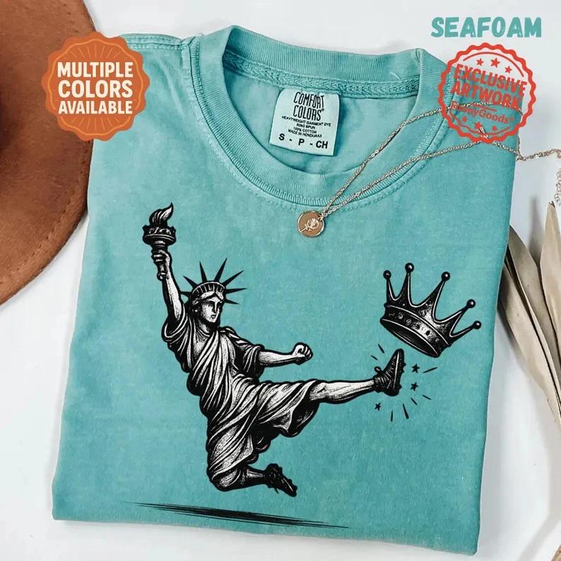 No Kings Shirt Statue of Liberty Democracy Protest Graphic Tee M