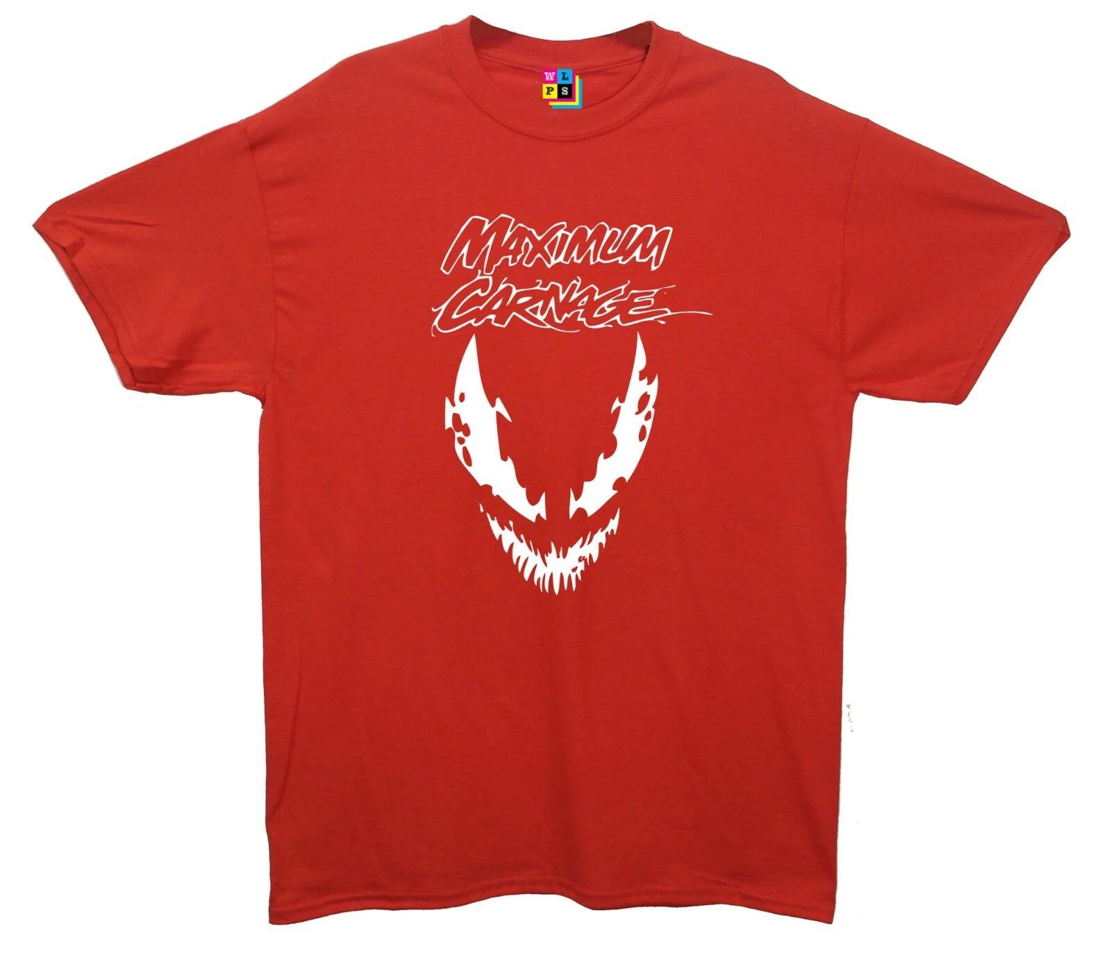 Maximum Carnage Venom/Spiderman Printed T-Shirt (Spiderman / Venom Inspired) S