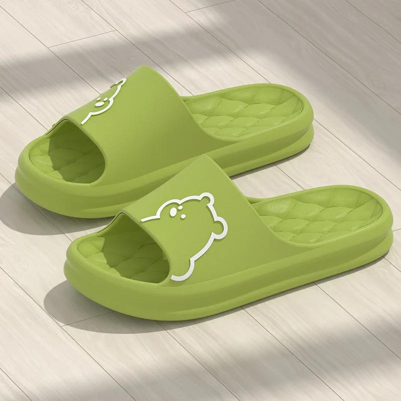 

House Cloud Slipper Woman Teddy Bear Funny Summer Sandal Men Flip Flops Beach Non Slip Soft Home Flat Shoes Female Male Slide 42-43 зелений